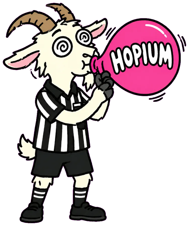 Hopium Hank pumping the HOPIUM balloon